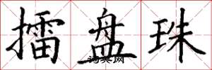 丁谦擂盘珠楷书怎么写