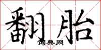 丁谦翻胎楷书怎么写