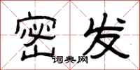 曾庆福密发隶书怎么写