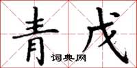 丁谦青戊楷书怎么写