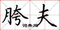 丁谦胯夫楷书怎么写