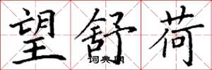 丁谦望舒荷楷书怎么写