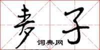 曾庆福麦子行书怎么写