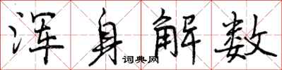 曾庆福浑身解数行书怎么写