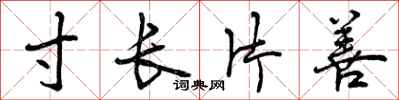 曾庆福寸长片善行书怎么写
