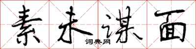 曾庆福素未谋面行书怎么写