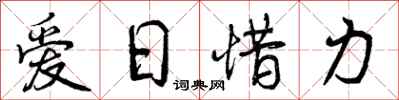 曾庆福爱日惜力行书怎么写