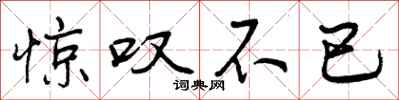 曾庆福惊叹不已行书怎么写