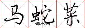 曾庆福马蛇菜行书怎么写