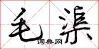 曾庆福毛渠行书怎么写