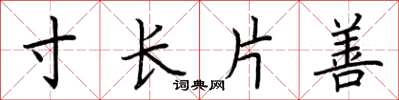 荆霄鹏寸长片善楷书怎么写