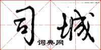 曾庆福司城行书怎么写