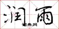 曾庆福润雨行书怎么写