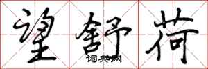 曾庆福望舒荷行书怎么写