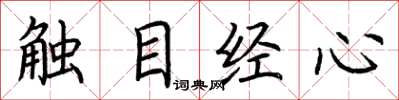 荆霄鹏触目经心楷书怎么写