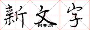 曾庆福新文字行书怎么写