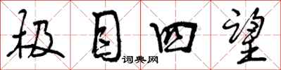 曾庆福极目四望行书怎么写
