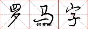 曾庆福罗马字行书怎么写