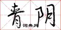 曾庆福青阴行书怎么写