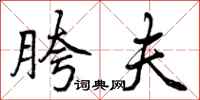 曾庆福胯夫行书怎么写