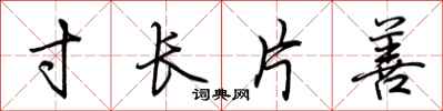 荆霄鹏寸长片善行书怎么写