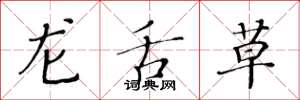 黄华生龙舌草楷书怎么写