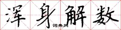 周炳元浑身解数楷书怎么写