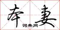 荆霄鹏本妻行书怎么写