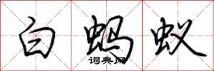 荆霄鹏白蚂蚁行书怎么写