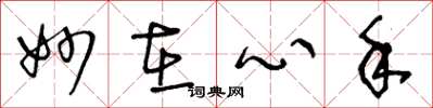 王冬龄妙在心手草书怎么写