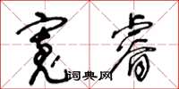 王冬龄宽睿草书怎么写