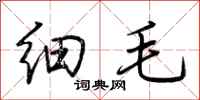 荆霄鹏细毛行书怎么写