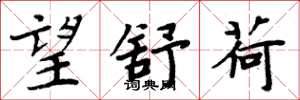 周炳元望舒荷楷书怎么写
