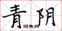 周炳元青阴楷书怎么写