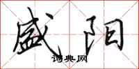 田英章盛阳行书怎么写