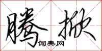 田英章腾掀行书怎么写