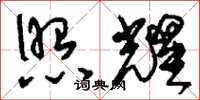 刘少英照耀草书怎么写