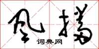 刘少英风挡草书怎么写