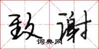段相林致谢行书怎么写