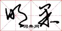 刘少英明果草书怎么写