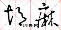 刘少英胡麻草书怎么写