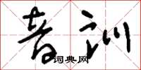 刘少英音训草书怎么写