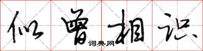 段相林似曾相识行书怎么写