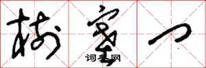 刘少英树塞门草书怎么写