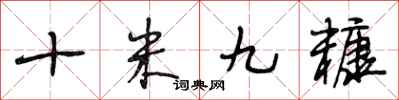 段相林十米九糠行书怎么写