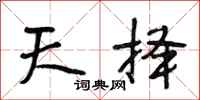 段相林天择行书怎么写