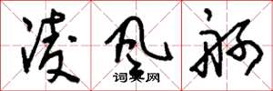 刘少英凌风舸草书怎么写