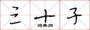 段相林三十子行书怎么写