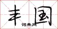 段相林丰国行书怎么写