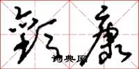 刘少英欢康草书怎么写